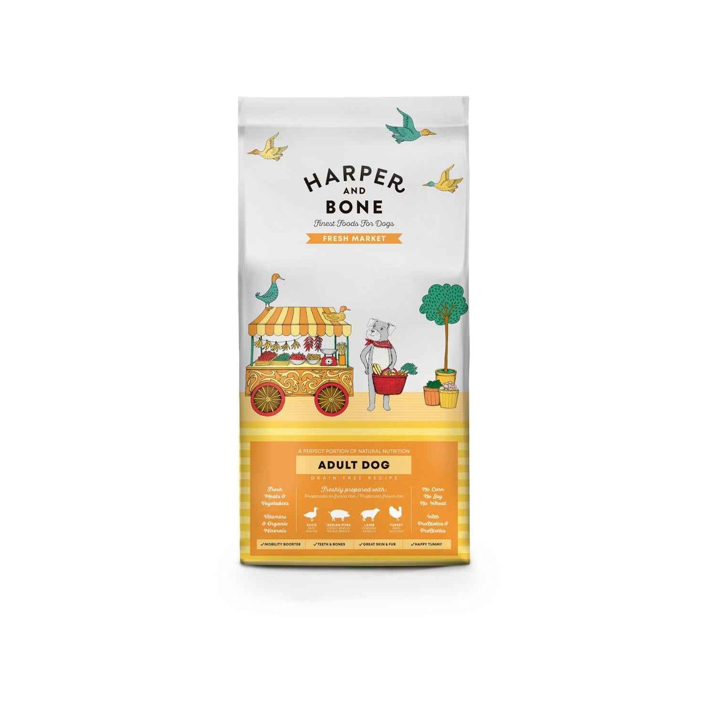 Τροφή για Ενήλικους Σκύλους - Adult Medium/Large Fresh Market - Harper and Bone