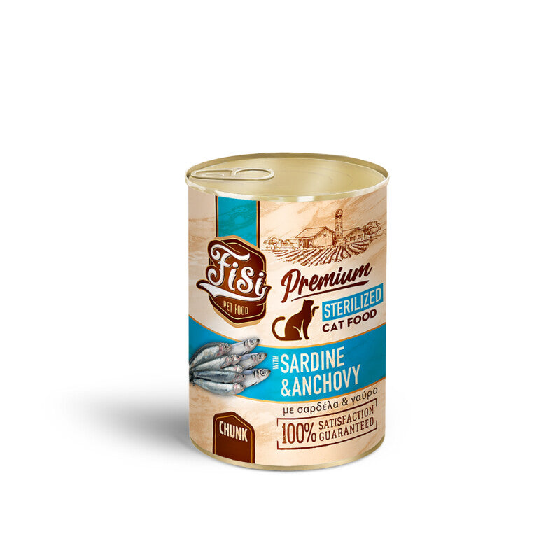 FISI Cat Sterlized Σαρδέλα & Γαύρος σε Σάλτσα 400gr