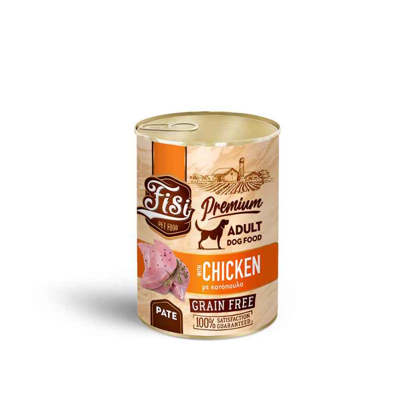 Υγρή Τροφή Σκύλου Κοτόπουλο Fisi Dog Adult Chicken Πατέ 400gr