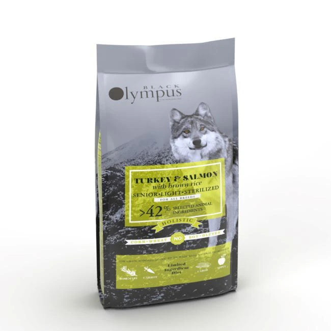 Black Olympus Senior Light για Ηλικιωμένους ή Υπέρβαρους Σκύλους με Γαλοπούλα και Σολομό 2kg