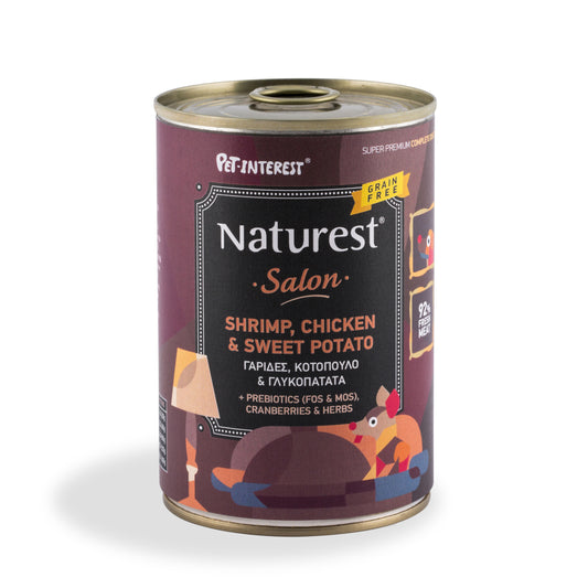 NATUREST GOURMET SALON γαρίδες, κοτόπουλο και γλυκοπατάτα 400gr