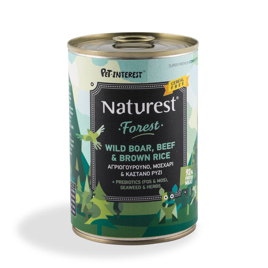 NATUREST GOURMET FOREST αγριογούρουνο, μοσχάρι και καστανό ρύζι 400gr