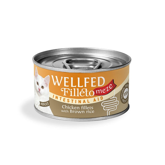 Υγρή τροφή Γάτας Wellfed Cat Filleto Meze Adult Intestinal Chicken & Brown Rice 70gr