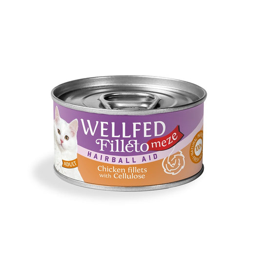 Υγρή τροφή Γάτας Wellfed Cat Filleto Meze Adult Hairball Chicken & Cellulose 70gr