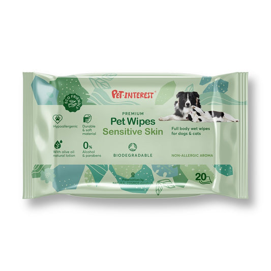 Υγρά Μαντηλάκια BIODEGRADABLE PET WIPES SENSITIVE SKIN 20τμχ