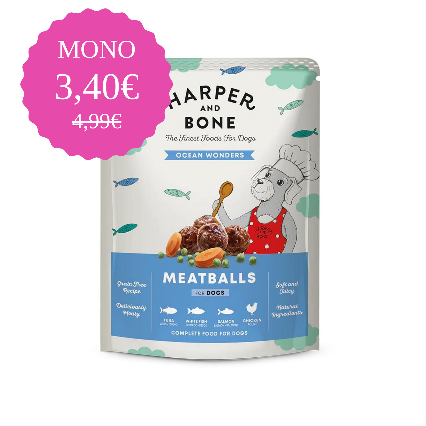 Υγρή Τροφή Σκύλου MEATBALLS OCEAN WONDERS 300gr - Harper and Bone