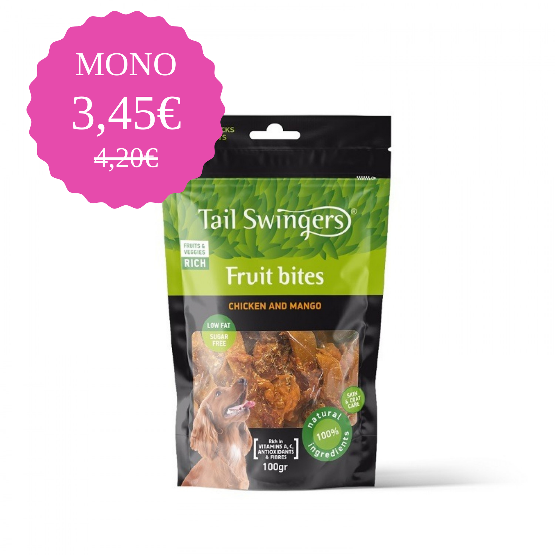 Λιχουδιές Σκύλου Tailswingers Μάνγκο με Κοτόπουλο 100gr - Dogful