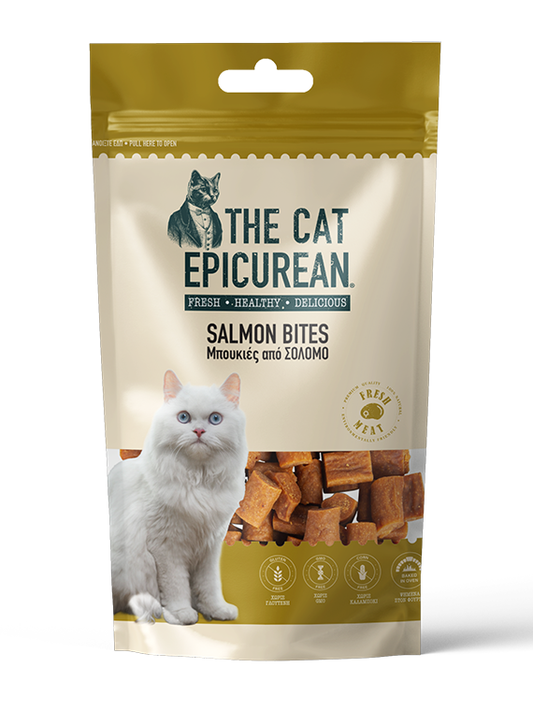 The Cat Epicurean Salmon Bites 80gr Λιχουδιές Γάτας Σολομός