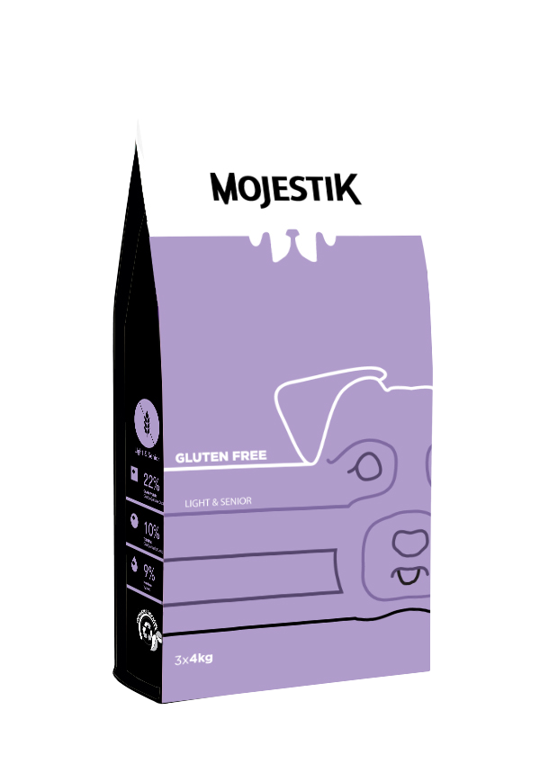 Mojsetik GLUTEN FREE LIGHT & SENIOR Ενήλικα σκυλιά άνω των 7 ετών ή με επιπλέον βάρος