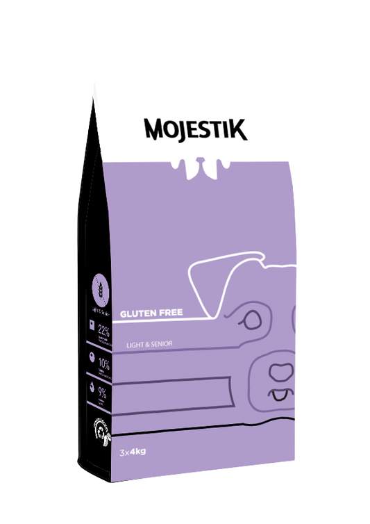 Mojsetik GLUTEN FREE LIGHT & SENIOR Ενήλικα σκυλιά άνω των 7 ετών ή με επιπλέον βάρος