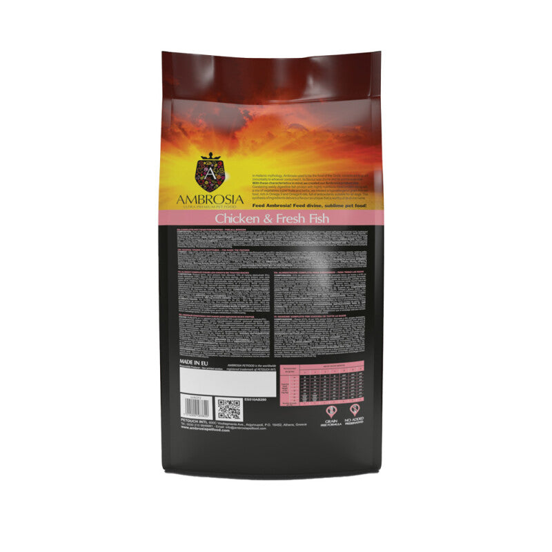 Τροφή για Κουτάβια με Κοτόπουλα και Φρέσκο Ψάρι AMBROSIA 2kg