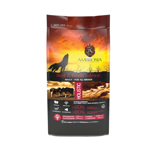 Τροφή Σκύλου με Μοσχάρι και Φρέσκο Σολομό AMBROSIA