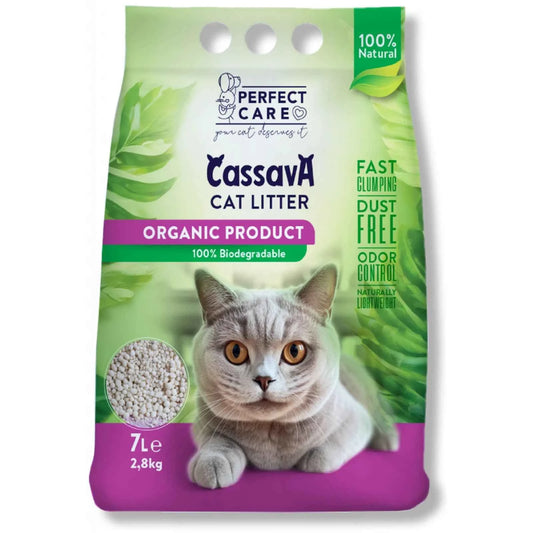 Βιοδιασπώμενη Άμμος Γάτας Perfect Care Cat Cassava 7lt.